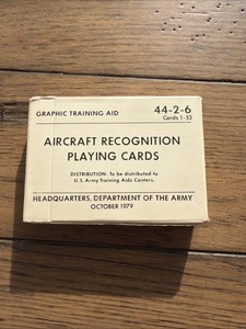 October 1979 US Army Aircraft Recognition Playing Cards Deck 44-2-6 Military 
