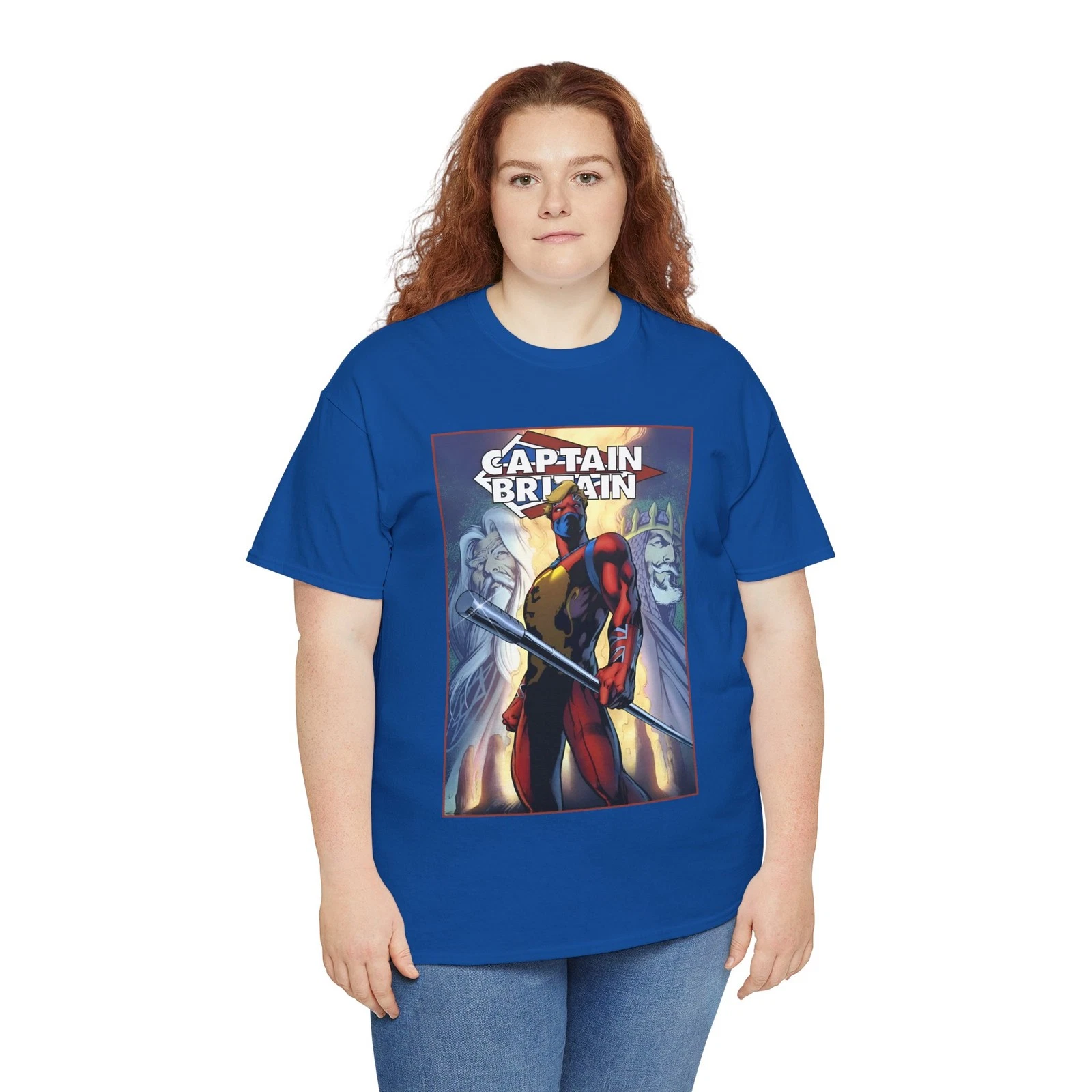 Captain Britain T-Shirt - Alan Davis Art - Excalibur Leader - Marvel Comics