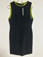 alice + olivia Black Sleeveless Dress with Yellow Accents, New