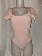 BNWOT Gorgeous pink NEW LOOK Short Sleeve bodysuit Lingerie top Size 10