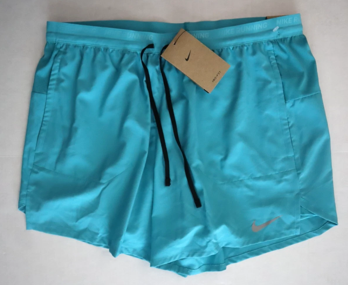 Nike FN2992-345 Men's Sz XLarge Teal Dri-FIT Stride 2-in-1 5" Running Short