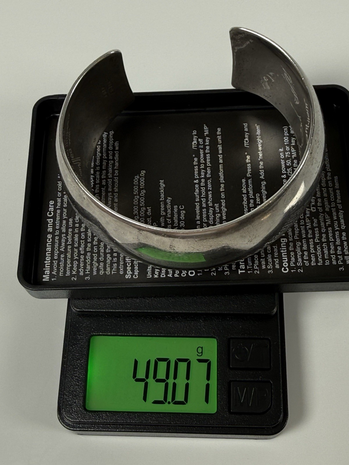 Vintage J. Wright Solid Sterling Silver Cuff Brac… - image 9