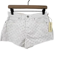 Blank NYC Size 26 Shorts The Barrow NEW Vintage High Rise Eyelet Jean Denim