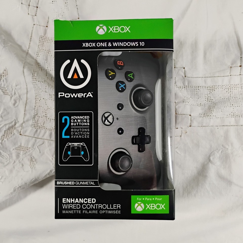 Open Xbox Controlle Xbox One Enhanced Wired Controller Brushed Gunmetal Gray New Open Box ...