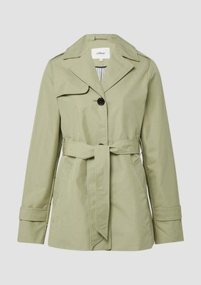 s.Oliver - Wasserabweisender Trenchcoat im Slim Fit - Farbe: Salbeigruen