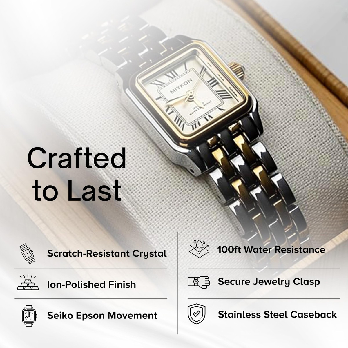 Gold & Silver Watch for Women with White Dial - Vintage  display picture 3