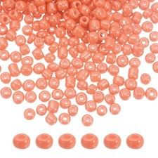 Glass Beads 4mm Hole Loose Beads for Bracelet Earring Making Light Orange
