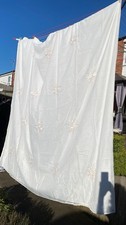 4 x chiffon curtains, lined with tie backs. Drop 90” x 85”