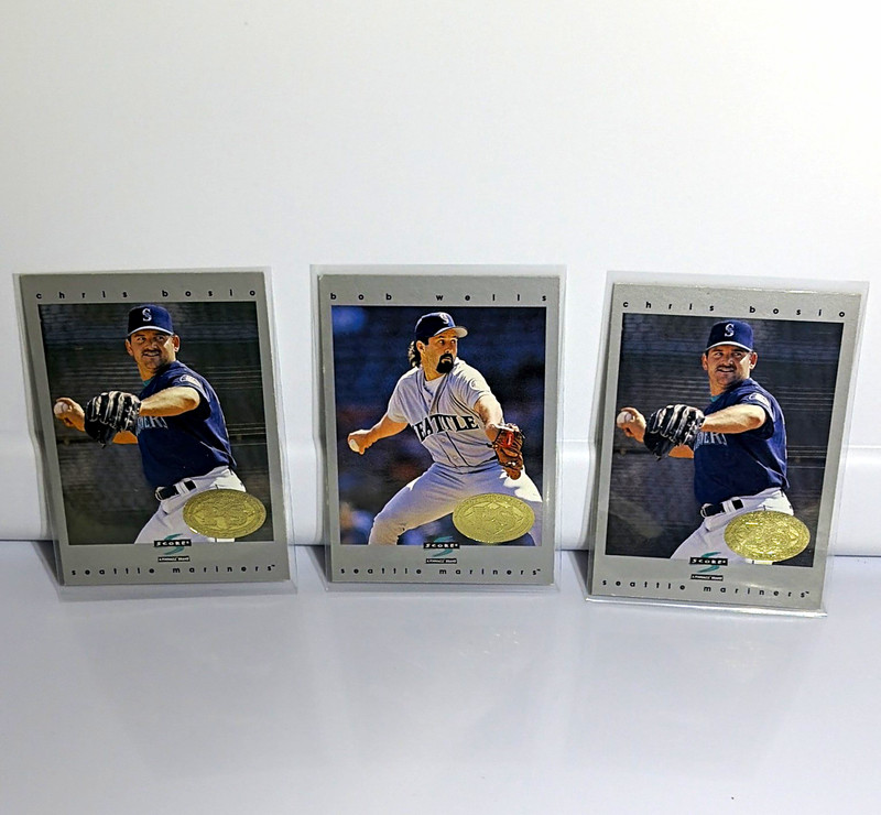 1997 Score Seattle Mariners Chris Bosio & Bob Wells Card Lot (3) #166 #172