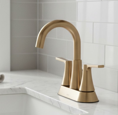Jase 64432BZG Bronzed Gold Two-handle Centerset Bathroom Sink Faucet