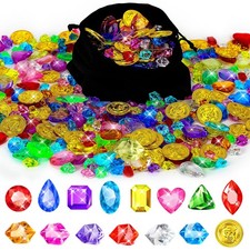 MARFOREVER 480 Pieces Pirate Treasure Pool Toy Gems, Small, Multicolor
