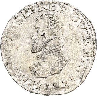 Künker: Brabant Phillip II. 1/2 Taler 1591 Philippstaler Antwerpen Silber
