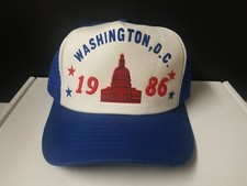 Vintage 1986 Washington DC Snapback Mesh Trucker Hat Adjustable