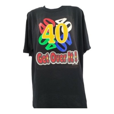 Vintage All Sport 40 Get Over It' Black Unisex T-Shirt Size Large