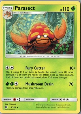Parasect Rare SM Base Set 5/149 NM Normal - Pokemon