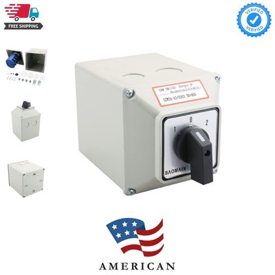 Universal Rotary Changeover Cam Switch - 660V 63A 3 Position 3 Phase with Mas...