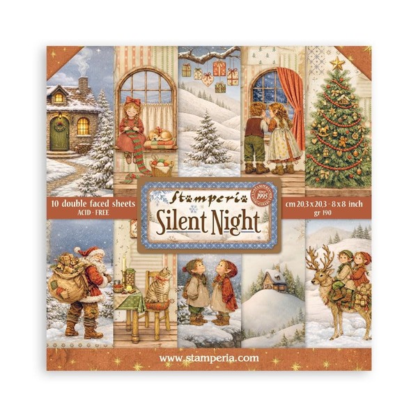 Scrapbook Papier Pad Silent Night 20,3X20,3Cm, Doppelseitig, SäUrefrei, Basteln-image
