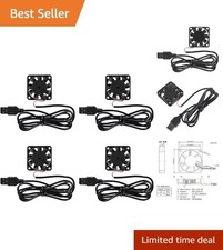 Compact USB Cooling Fans 4 Pack - 40mm, Whisper Quiet 22dB for Small Devices