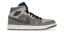 Jordan 1 Mid Crater Grau Universität Blau