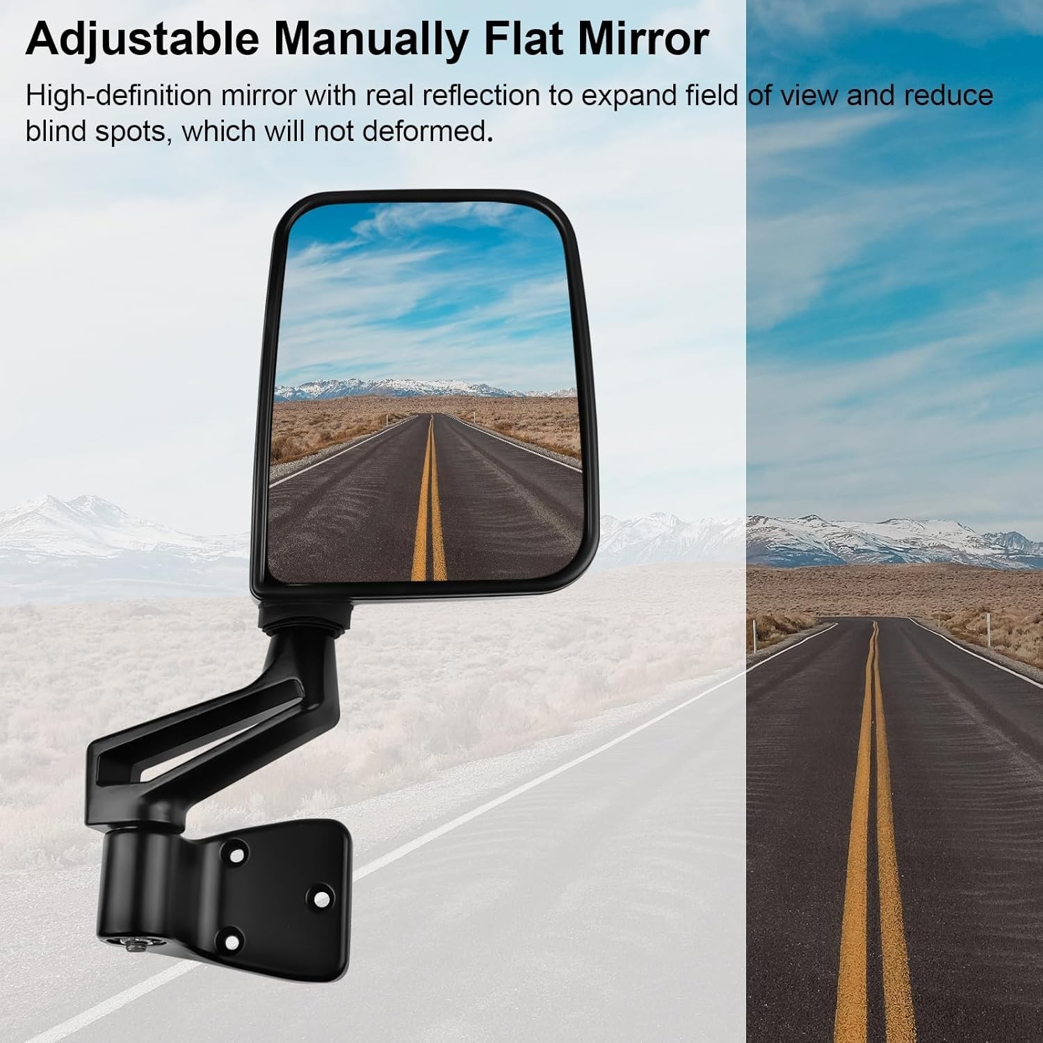 Compact Pair of Manual Folding Side Mirrors for Jeep Wrangler (1987-2002) thumbnail 9