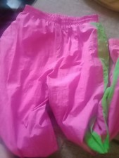 Vintage Hot Pink Nylon Jogging Pants Atco From 1991.