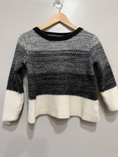 Si Iae Designer Thick 100 Cashmere Sweater Cropped Waffle Knit  Sz-L fits M /S