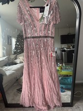 MAC DUGGAL EMBELLISHED FULL LENGTH GOWN #93582 Vintage Rose Sz 12 $495