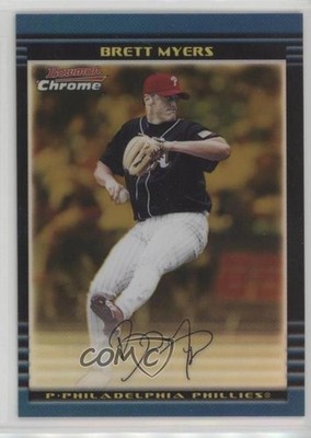 2002 Bowman Chrome Draft Picks & Prospects Gold Refractor 26/50 Brett Myers 5h9