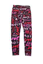 New No Boundaries LeggingS Size S/M LOVE HEART Theme Black Pink Red