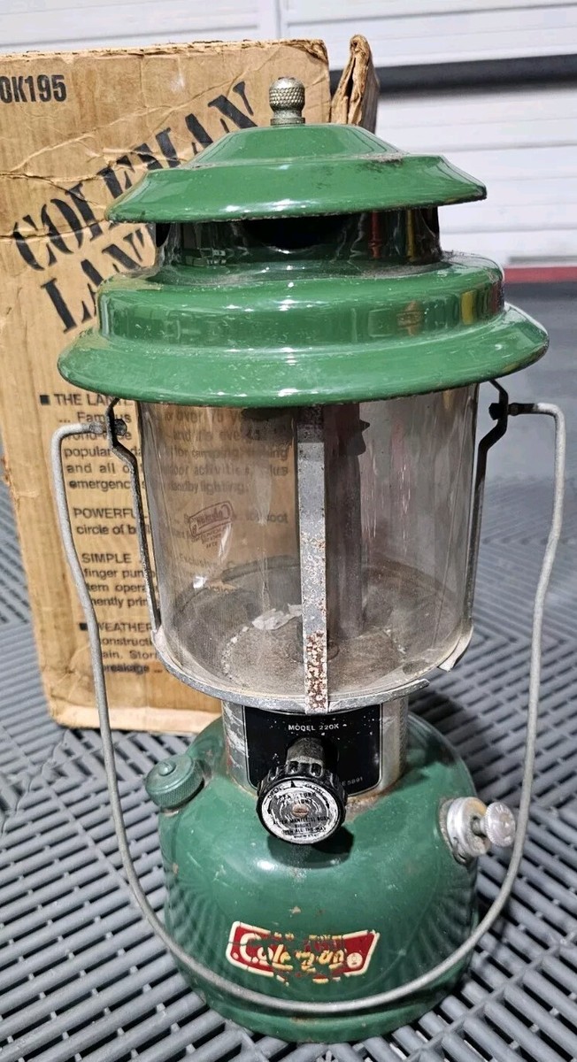 Vintage Coleman 2 Mantle Lantern Model 220K 220k195 for sale Vintage Coleman 2 Mantle Lantern Model 220K 220k195 for sale