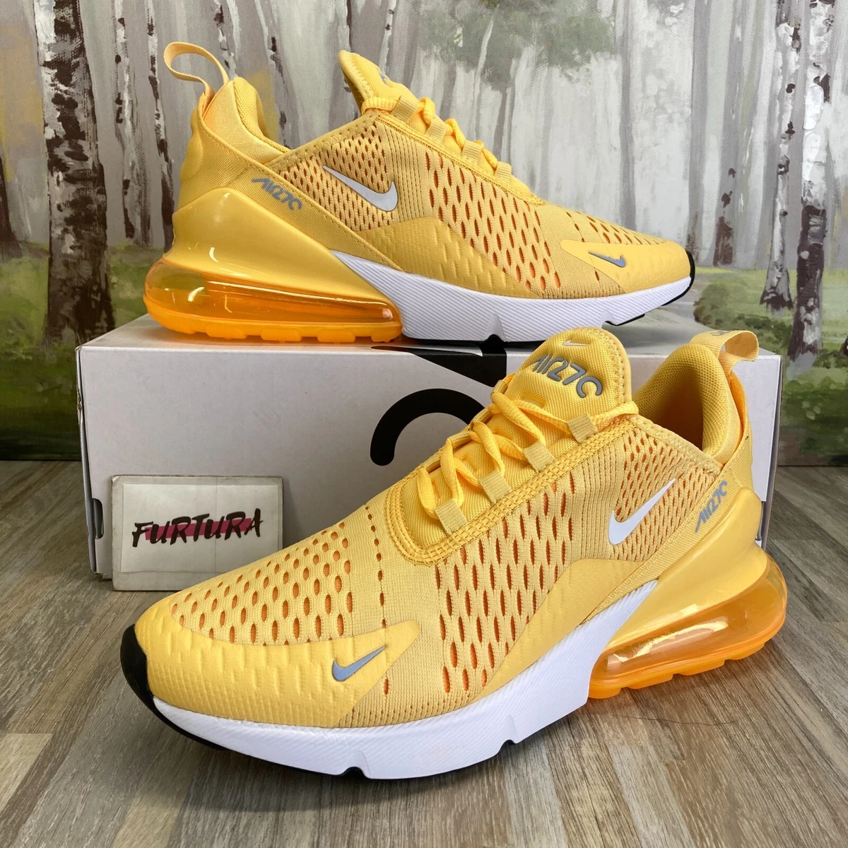 Nike Air Max 270 Yellow Gold White Orange AH6789 701 Women s