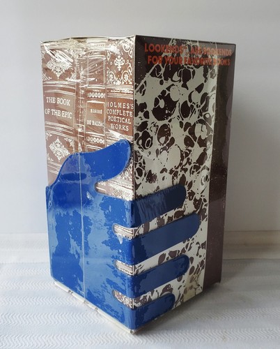 De colección Mod años 70 Hyde Park Lookends sujetalibros de metal manos azules - NUEVOS SELLADOS - Imagen 3 de 3