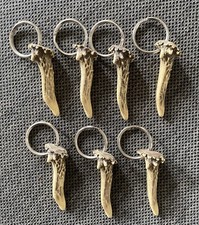  7 New Faux Deer Antler Keychains - Hunting Mountain Man Western Native Style