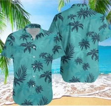Hawaiian shirt Size Xl Men button down Tropical Blue New