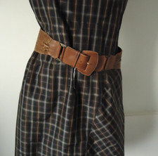 nos WIDE leather BELT 90s The White Elephant ITALY M