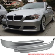 Fits 05-08 BMW E90 3-Series OE Style Front Lip Splitters PP Painted #354 Silver