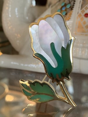 Tiffany & Co 18K Angela Cummings Inlay Tulip Mother Pearl
