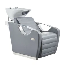 Salon Shampoo Backwash Unit with Electrical Adjusted Leg-rest VICTORIA in Grey