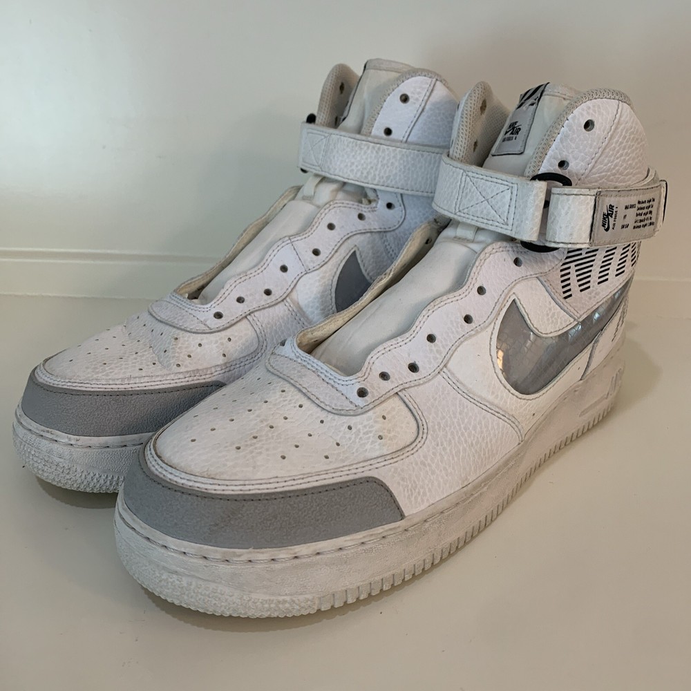 Size 12 Nike Air Force 1 High Under Construction White No Laces Sneakers
