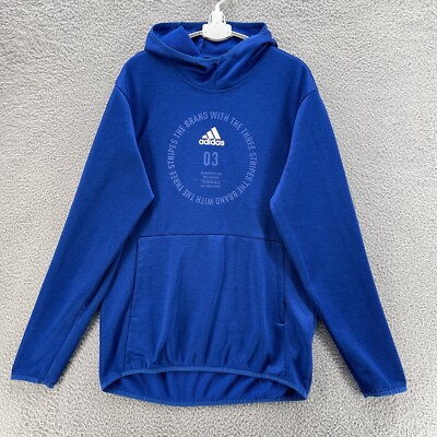 Adidas Climawarm Hoodie Men Medium Blue Brand With Three