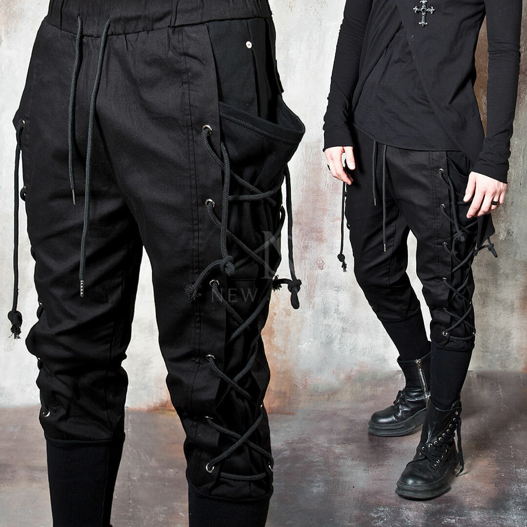 NewStylish Mens Side rope eyelet long banded hem pants | eBay NewStylish Mens Side rope eyelet long banded hem pants | eBay