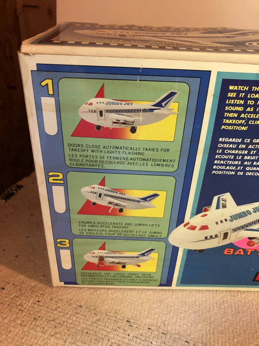 CHENG CHING TOYS 1988 VINTAGE BATTERY OPERATED 747 JUMBO JET M CS