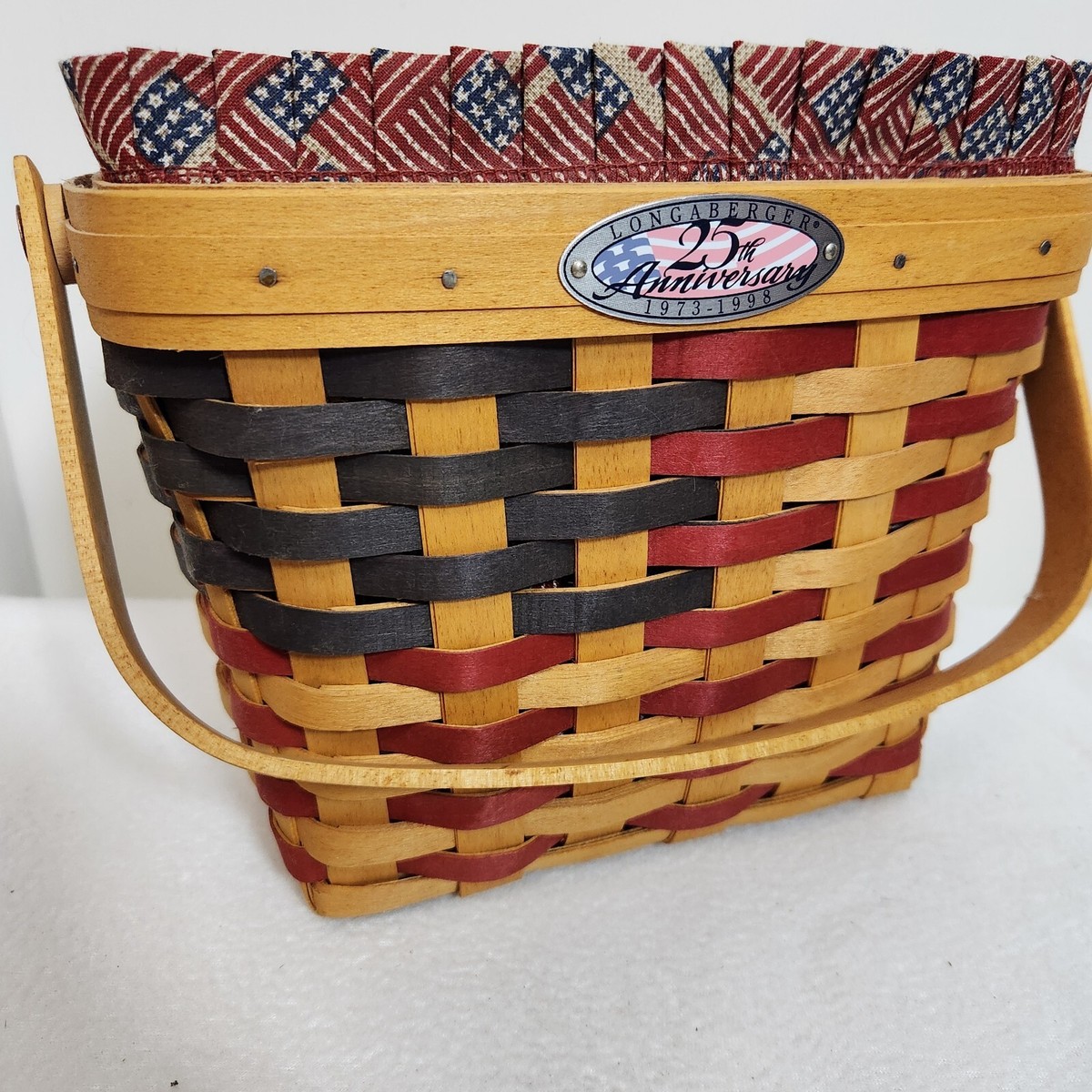 ロンガバーガーバスケット♪25周年 Longaberger 1998 25th Anniversary Basket Set American Flag~FAMILY