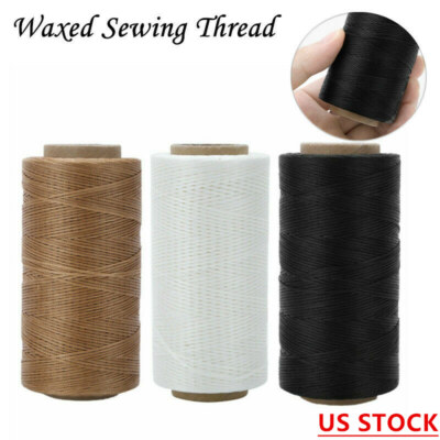 284 Yard 1mm Waxed Sewing Thread String Flat  Cord for Leather Stitching Crafts