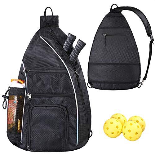 Compact Black Pickleball Backpack for Women and Men