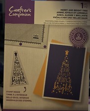 Crafters Companion Merry and Bright Christmas Tree Photopolymer Stamp New