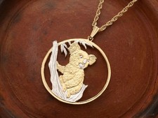 Koala Pendant , Australian Koala Coin Hand Cut, 1 1/4" in Diameter   943 