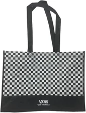 Vans Off The Wall Reusable Large Black/White Classic Checkered Shopping Tote Bag
