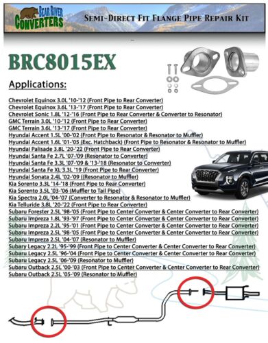 BRC8015EX 2" Flange Pipe Exhaust Repair QuickFix For Chevrolet Hyundai Subaru - Picture 3 of 5