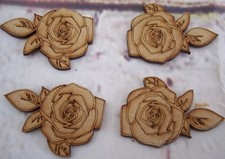 Roses MDF Valentines Day Craft blank Shape pack of 5